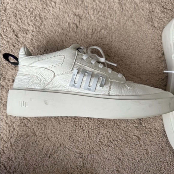 EsseUtEsse- White Mid Top La Guizza Designer Python Leather Sneakers - Picture 5 of 9